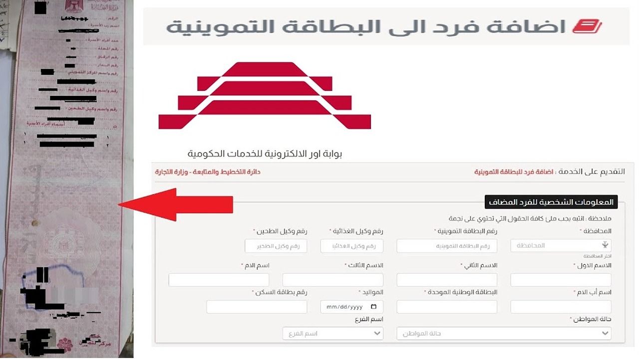 منصة أور الالكترونية.. خطوات إضافة طفل الى البطاقة التموينية العراق 2024 وزارة التجارة