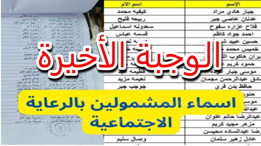 لاستعلام عن أسماء الرعاية الاجتماعية